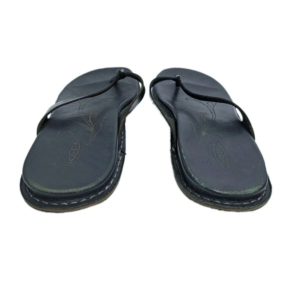 Keen Black Leather Sandals Womens Size 7.5 Beach Pool Flip Flops 1010283